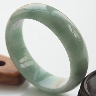  正品御宝琳 翡翠手镯a货冰种飘花阳绿 特价玉手镯缅甸老坑绿 证书