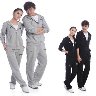  包邮春季新正品耐克情侣装套装 男女纯棉休闲运动卫衣服裤子