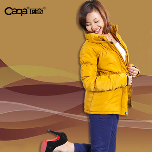  Caqa/珂奇女装冬装韩版高领保暖棉服 大码加厚棉衣MH0026