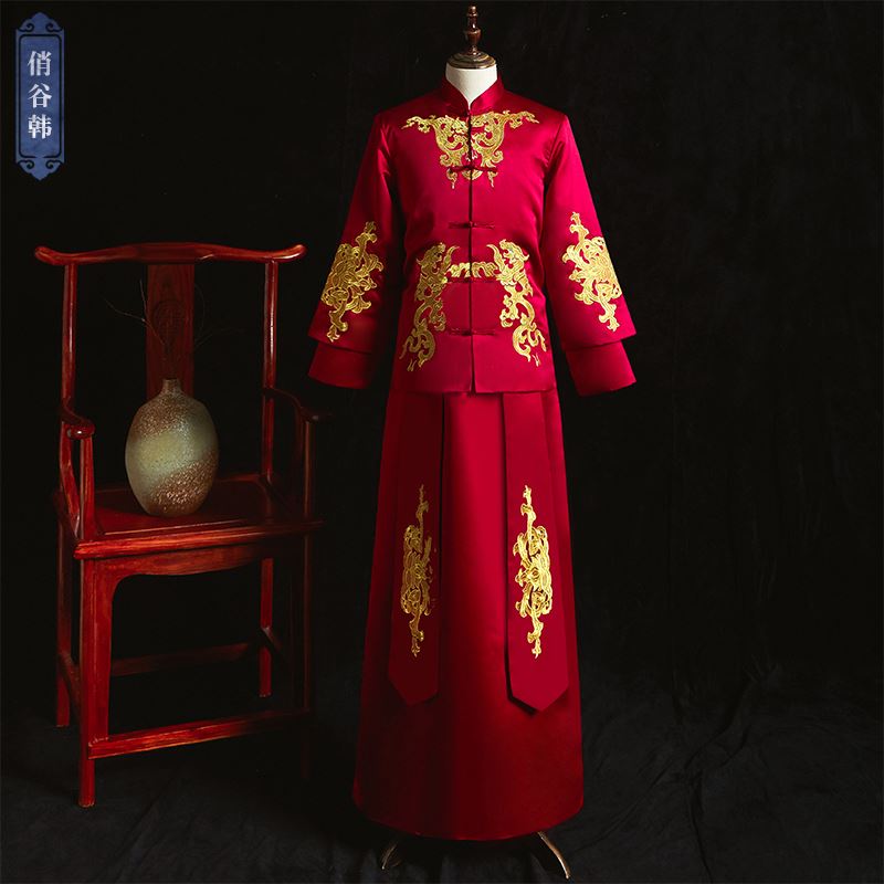新郎秀禾服结婚情侣款 秀和服中式2019新款复古龙凤褂复古婚服男在类目 男装, 民族服装中 - 来自Buy2taobao.com提供专业的淘宝代购服务