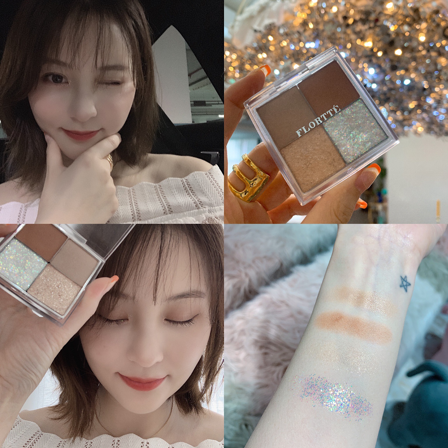 No No fairy FLORTTE Leah Eye shadow Flash chip Pearl Earth colors mattin the Makeup/Perfume/Beauty tools , Eyeshadow category - from Buy2taobao.com to provide professional Taobao agent buy service