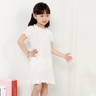 儿童睡衣 女童 夏女童家居睡裙 莫代尔柔软助睡眠款女童睡衣睡裙