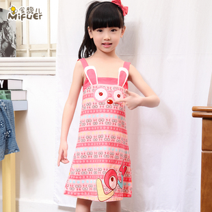  包邮夏季新品儿童睡衣女童睡裙吊带100%纯棉母女装家居服套装