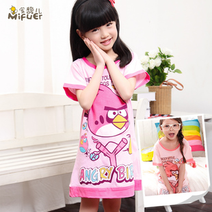  包邮 夏季新款儿童睡衣 女童睡裙 可爱公主女孩亲子装睡裙家居服
