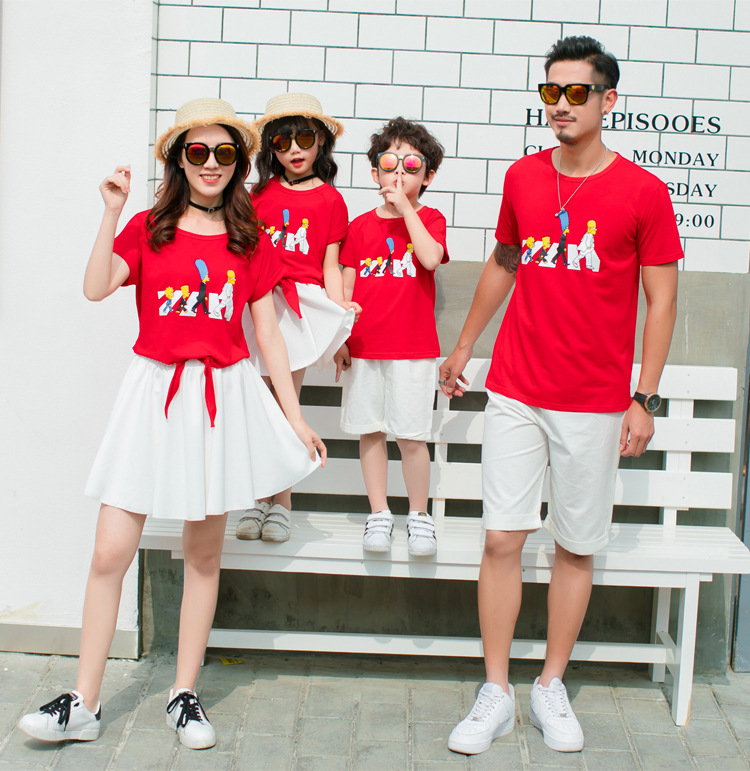 亲子装新款夏装短袖运动套装母女裙装幼儿园服红色班服校服全家装在类目 运动服/休闲服装, 运动套装中 - 来自Buy2taobao.com提供专业的淘宝代购服务