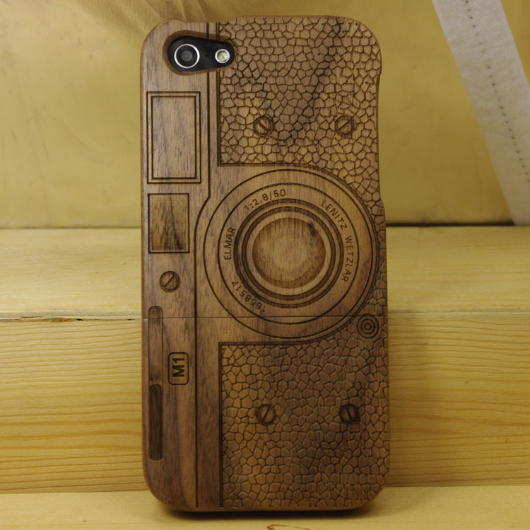 包邮 iphone5手机壳 怀旧相机 柯达相机 个性 创意 木壳 实木外壳