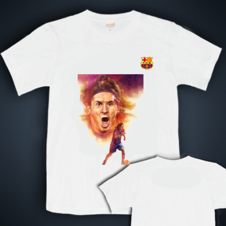 新款精品DIY 文化衫 手绘 圆领 短袖T恤 巴萨 梅