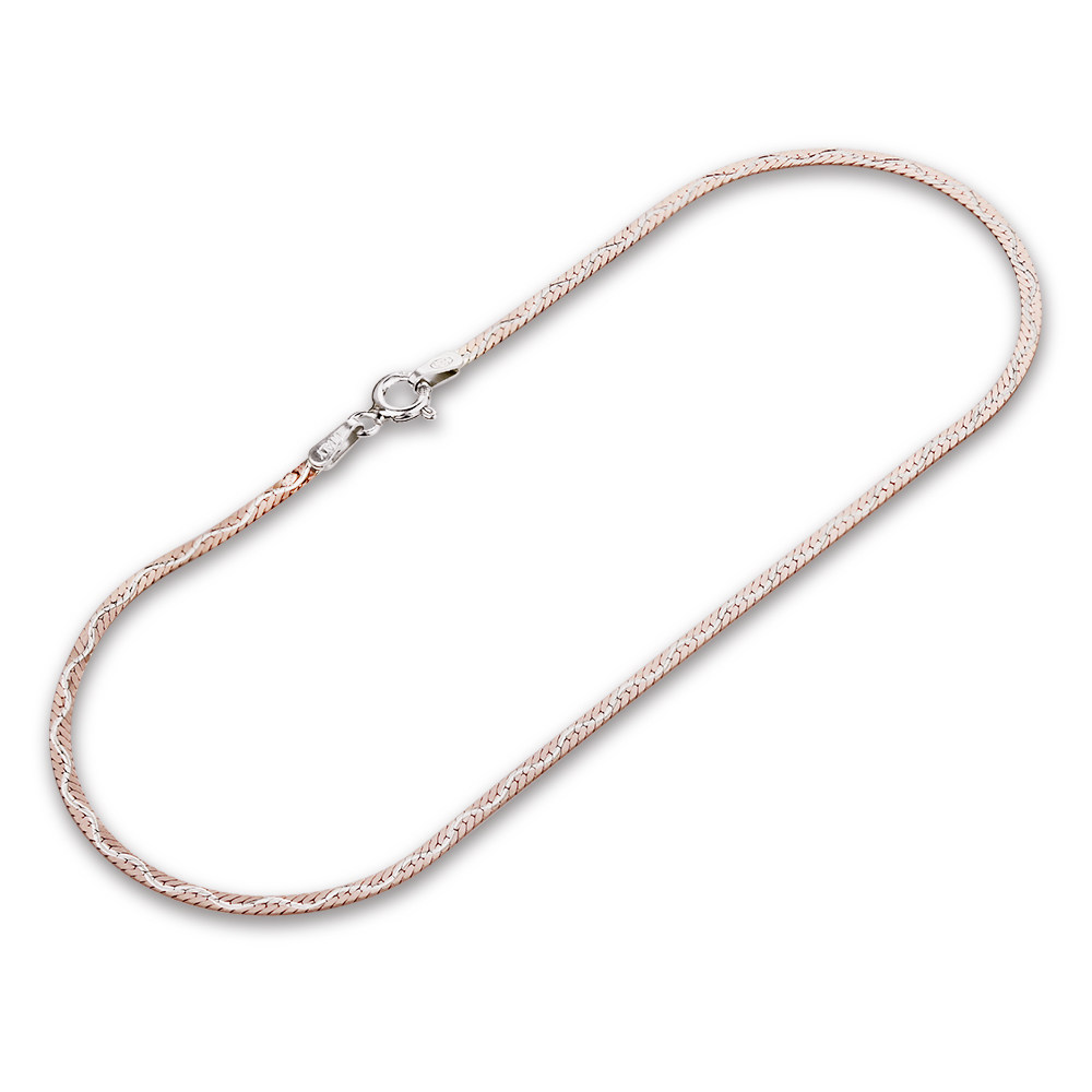 Identifying silver trail in Sardinia 18K rose gold plated 925 sterling silver anklet gold anklet fashion color female