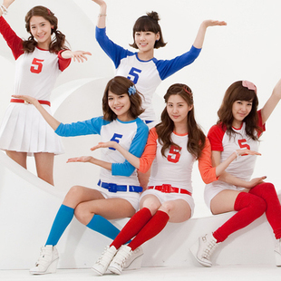 新款<em>少女时代</em>足球宝贝折裙拉拉队服 带<em>号码</em>服