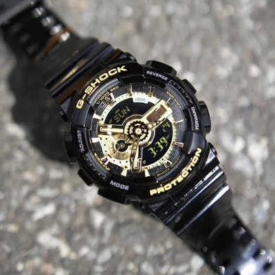 卡西欧g-shock防水运动手表男gshock男表黑金ga-110gb