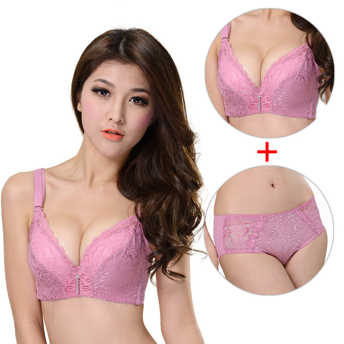 Sexy Lace Lingerie bra set back is authentic 包邮 jerky gathered thick adjustable bra