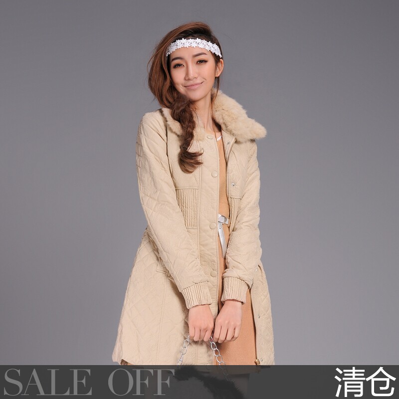 Clearance sale specials charm 9 winter coat with fur collar-cultivating warm coat for winter [24AF3204] color