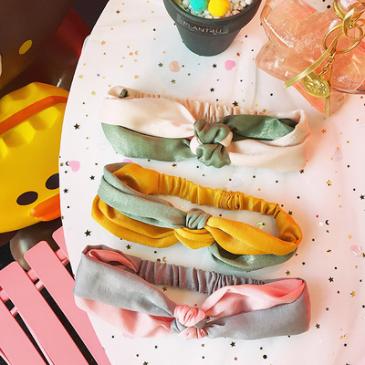 日系可爱甜美时尚头饰原宿撞色交叉发带松紧洗脸文艺女生发绳发箍