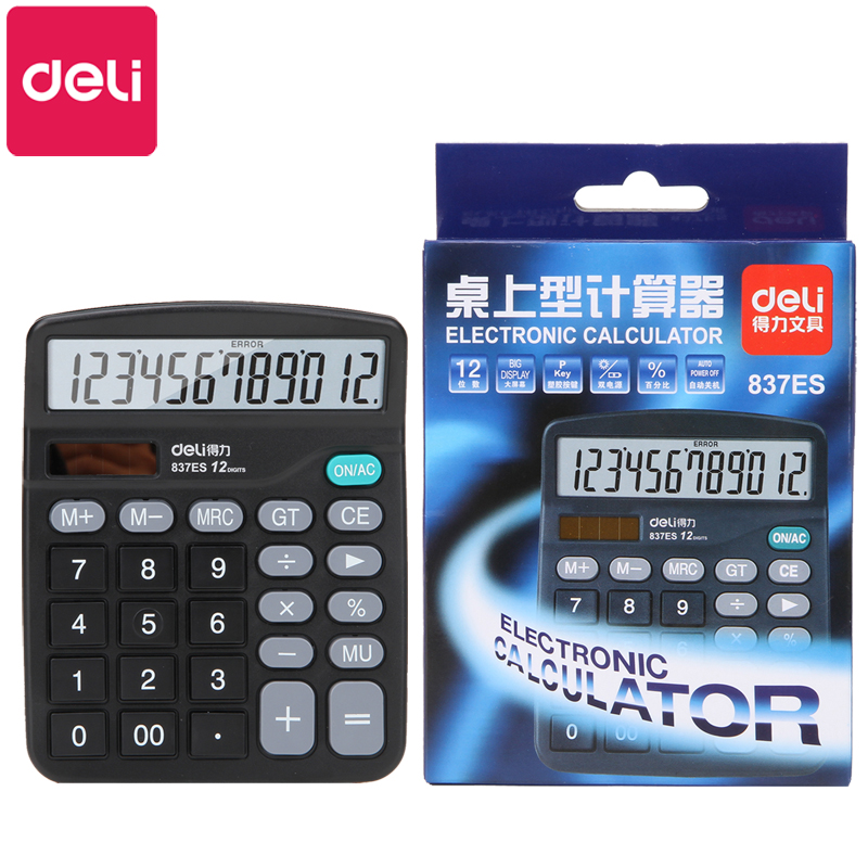 得力837ES计算器财务办公小号双电源简易学生用大屏太阳能计算机在类目 电子词典/电纸书/文化用品, 计算器中 - 来自Buy2taobao.com提供专业的淘宝代购服务