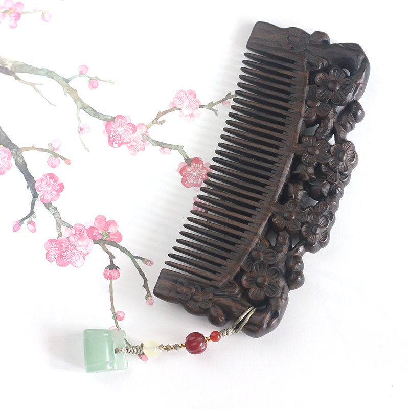 天然整木双面立体梅花古典手工浮雕黑檀木梳 防静电防脱发按摩梳|ruв категории семья/личные чистящие средства, потребительских уборка посуды, гребень/портативный зеркало, гребень/макияж гребень/массаж гребень - от Buy2taobao.com для оказания профессиональной услуги покупки агента Taobao