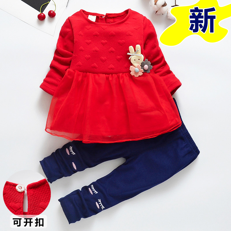 2019年春季新款童装1-2-3-4岁宝宝秋装套装婴幼儿衣服女童两件套在类目 童装/婴儿装/亲子装, 套装中 - 来自Buy2taobao.com提供专业的淘宝代购服务