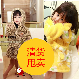  特价清货冬加厚高档珊瑚绒儿童睡袍浴袍亲子装母女装母子装