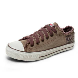  春季流苏拼色磨白韩版男士帆布鞋系带男鞋低帮休闲鞋时尚潮流板鞋