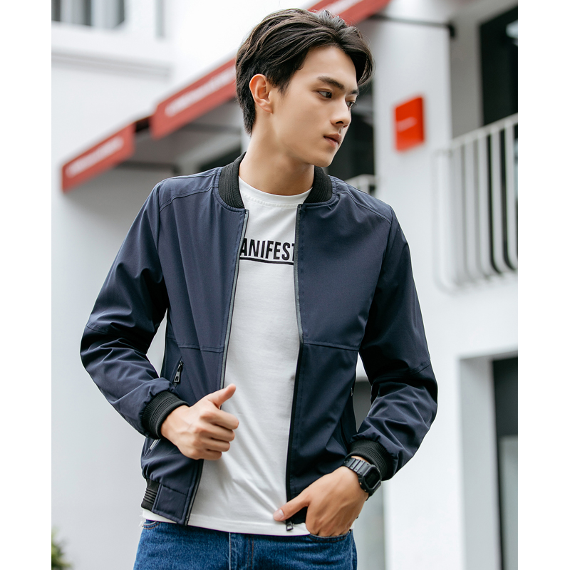 小蒼精品男裝新款簡約純色修身時尚百搭棒球服休閑外套在類目 男裝, 夾克中 - 來自Buy2taobao.com提供專業的淘寶代購服務