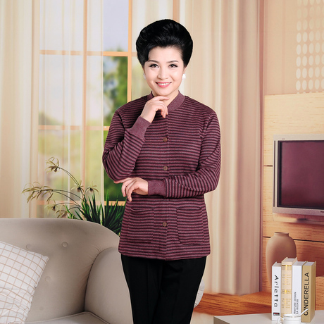 正品海林内衣女士全棉保暖加厚<em>立领</em>开襟秋冬中