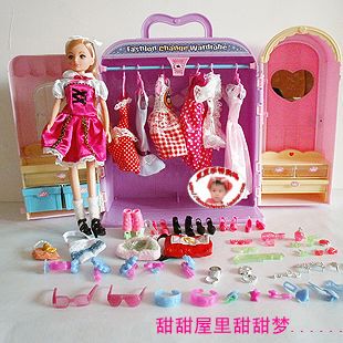  正品芭比娃娃甜甜屋乐吉儿过家家玩具益智套装大礼盒梦幻衣柜家具