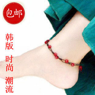 Natural red agate Crystal SpongeBob Red String Bracelet anklet Garnet bracelet ladies Korean fashion