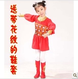 儿童花木兰表演服装古代士兵演出服古装穆桂英