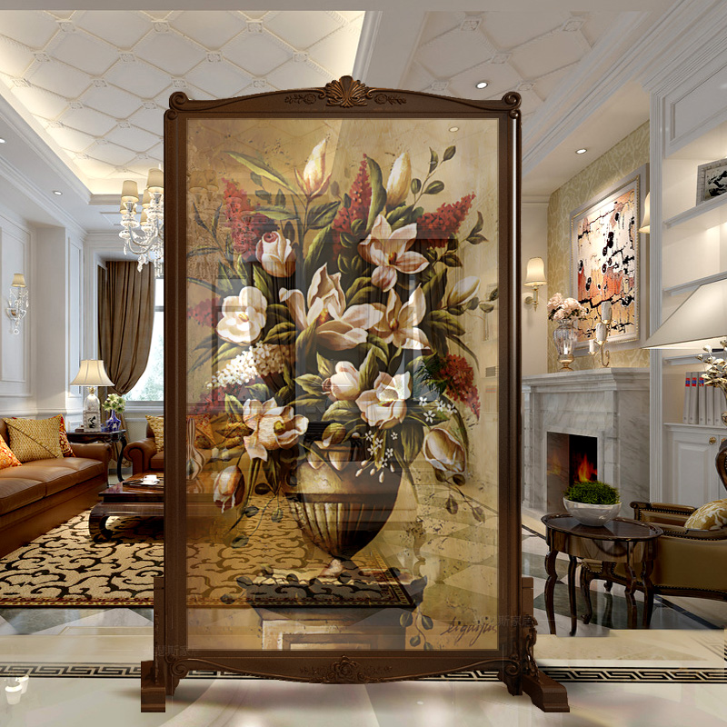 European style American style solid wood carving screen partition Entrance villa Rich flowers translucent screen Block screenin the Residential furniture , Screen/Flower Window , Block screen category - from Buy2taobao.com to provide professional Taobao agent buy service