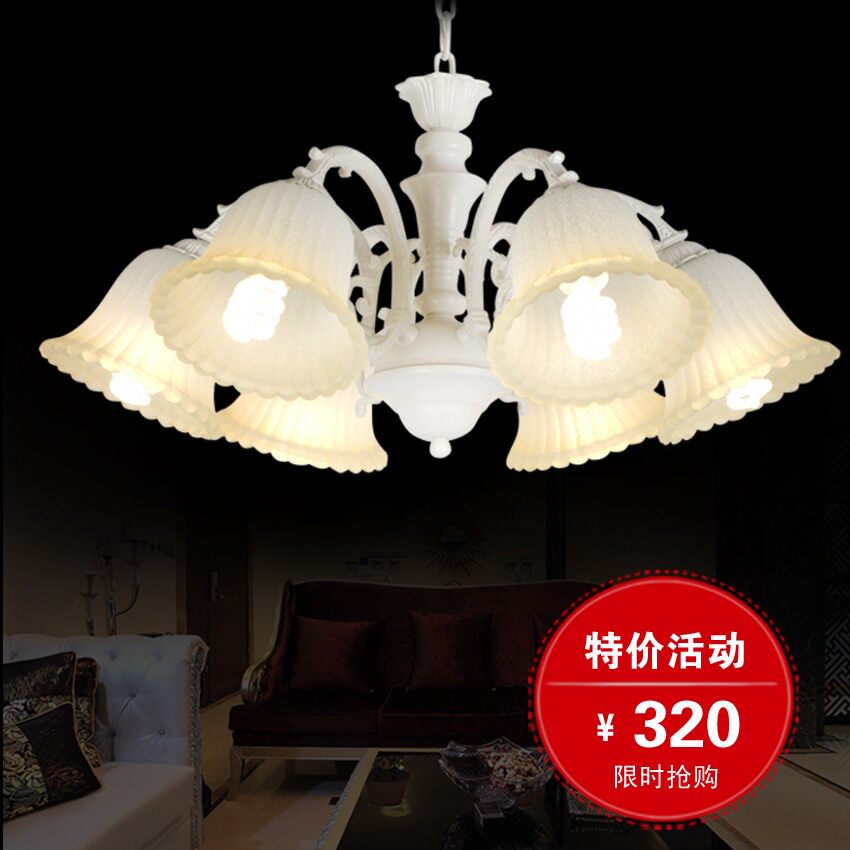 洛特克拉2010欧式铁艺白色吊灯 时尚客厅餐厅卧室吊灯6头8头