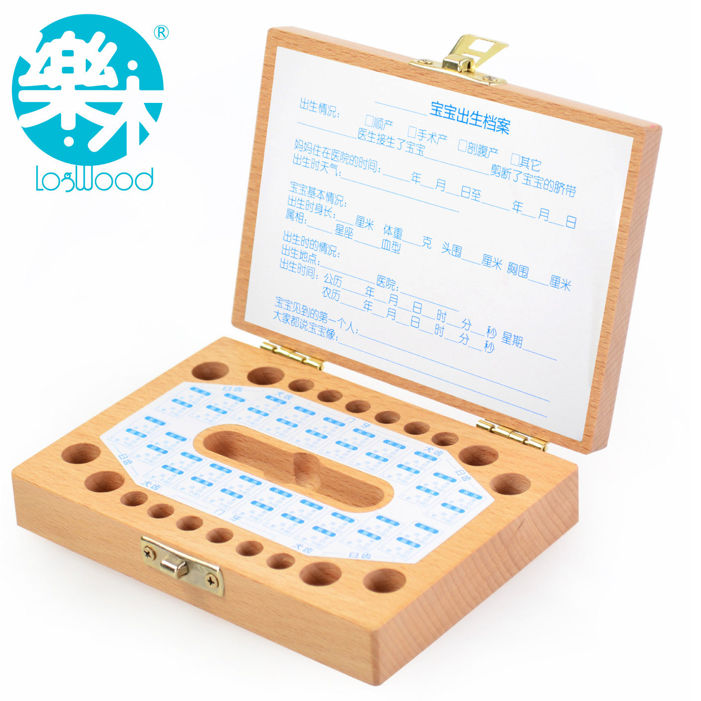 International Children ' s Day gift wooden Baby Keepsake wooden lanugo deciduous save box baby personalized gifts