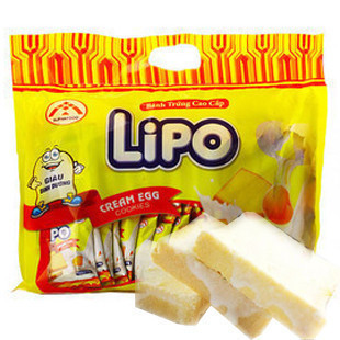  年货送礼越南特产零食Lipo白巧克力面包干300g 鸡蛋饼干 休闲食品