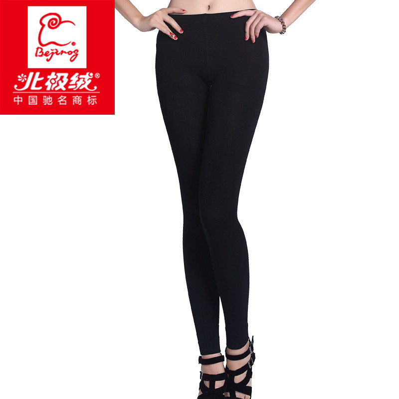 春秋冬季女士韩版潮长裤外穿铅笔保暖紧身加厚拉绒打底裤黑色显瘦