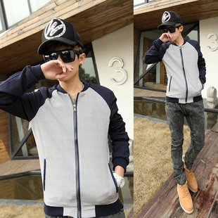  春装新款 潮男韩版修身夹克 型男帅气个性时尚拼接外套P115