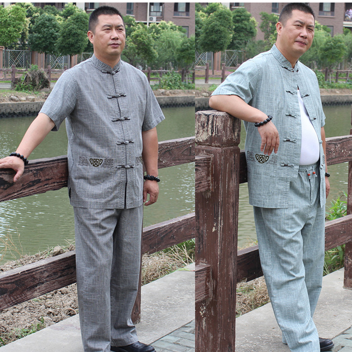 Men's costume suit Cotton and hemp The old coarse cloth Short sleeved shirt Tang suit pants Middle-aged and old men's clothing Chinese style Nation Clothes & Accessoriesin the Men's clothing, Set , Other Suit category - from Buy2taobao.com to provide professional Taobao agent buy service
