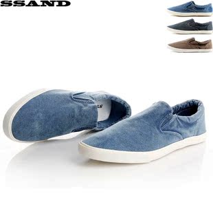  包邮SSAND正品 夏季韩版透气帆布鞋男士老北京布鞋男懒人鞋单鞋潮