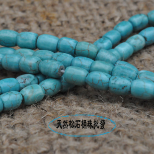  天然绿松石DIY圆珠散珠配珠隔珠米珠隔片绿松石配件 满98包邮