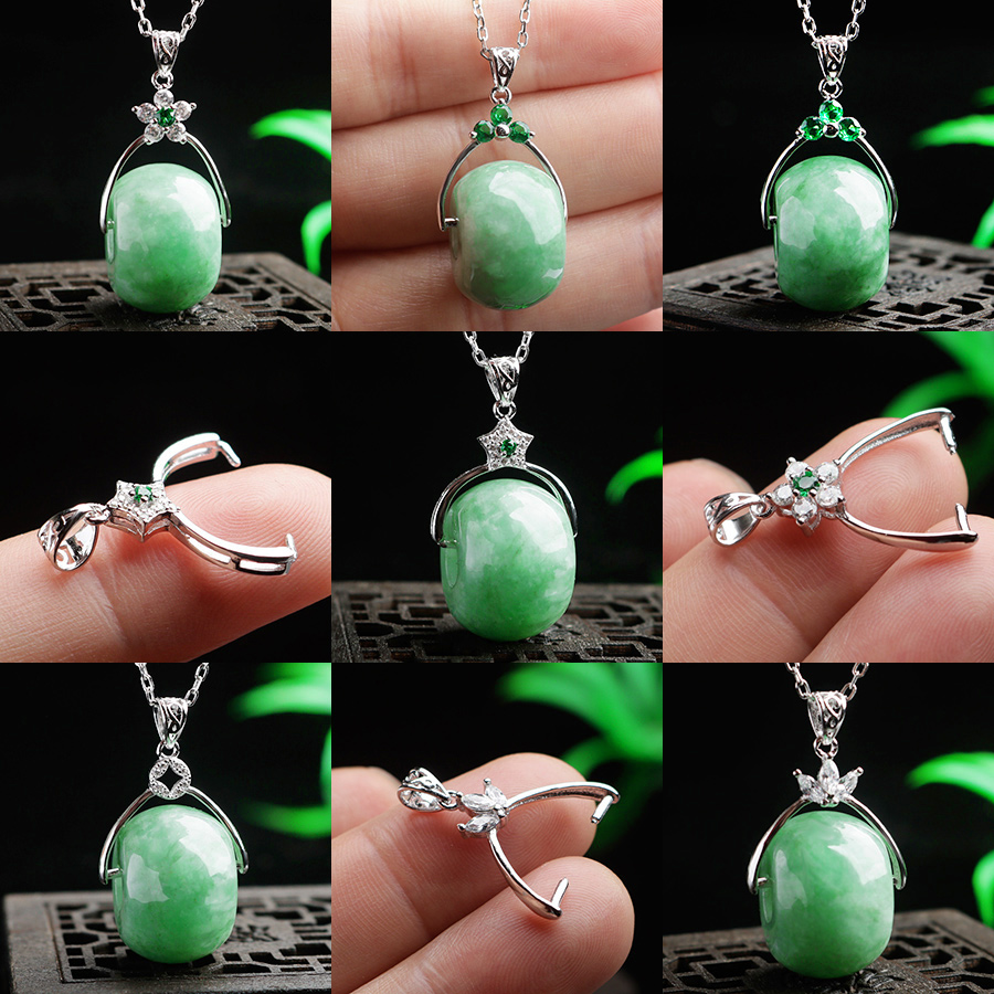 Pure s925 Passepartout Clip Emerald Bead Pendant Sterling Silver parts Ock button Buckle Bucklein the Accessories/Fashion Jewelry, DIY Fitting , Buckle category - from Buy2taobao.com to provide professional Taobao agent buy service