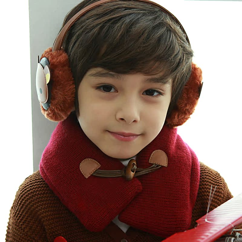韩国Kocotree时尚加绒儿童皮质耳罩