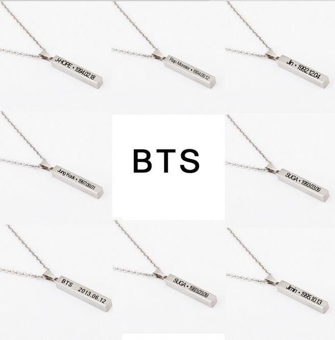 BTS Bombproof Youth Regiment Official Same item periphery Titanium steel necklace LOGO Full name personal collective Necklacein the Toy/Childs/Puzzle/Building block/Model , Baby Souvenirs/Personalized Products , Calendar category - from Buy2taobao.com to provide professional Taobao agent buy service