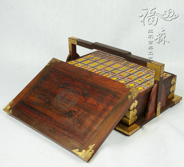 老挝大红酸枝 木雕麻将牌 红木高档三层麻将一套 礼品工艺品摆件|ruв категории Домашний быт, резьба, резьба по дереву - от Buy2taobao.com для оказания профессиональной услуги покупки агента Taobao