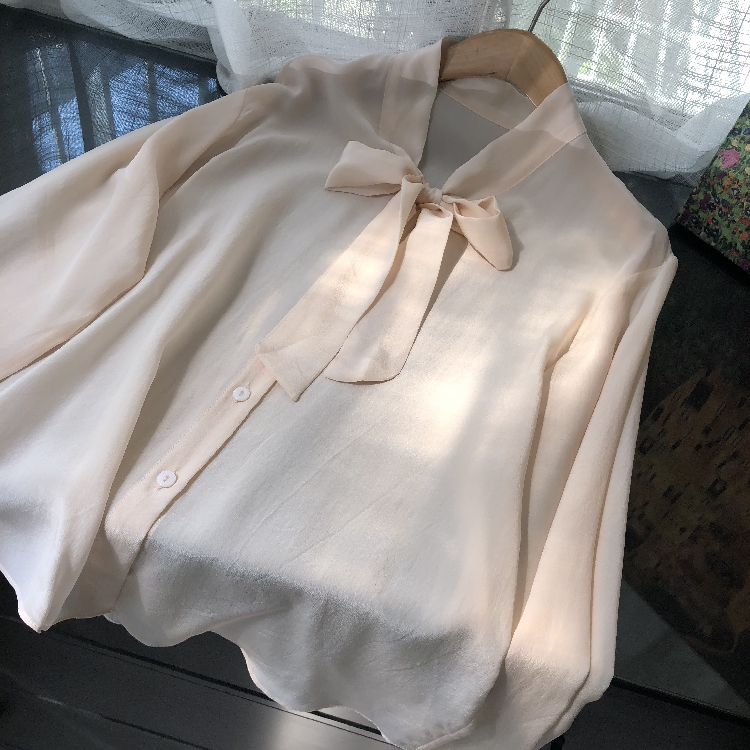 价格美丽,趁早屯哦~三色 19春夏飘带领长袖真丝衬衫女|msdalam kategori Butik wanita / wanita, shirt - dari Buy2taobao.com untuk memberikan perkhidmatan ejen Taobao profesional membeli