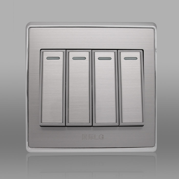 All metal Stainless steel wire drawing Wall switch socket panel Four. Dual control switch Four switchesin the Electronic/Electrician , Switch , Dual control switch category - from Buy2taobao.com to provide professional Taobao agent buy service