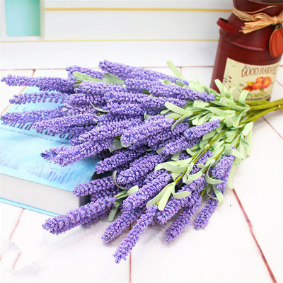 仿真花厂家特价泡沫薰衣草 整店优惠纯手工pe花束 家居装饰假花
