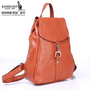  袋鼠 新款女包 双肩包 女 真皮 背包 牛皮 旅游包 女子包包