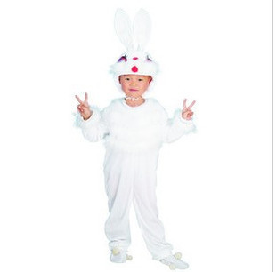 小白兔演出服装儿童兔子舞蹈服装幼儿园白兔表
