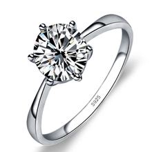 Super Flash Switzerland diamond ring six claw crown classic Ms. s925 silver ring wedding ring female models