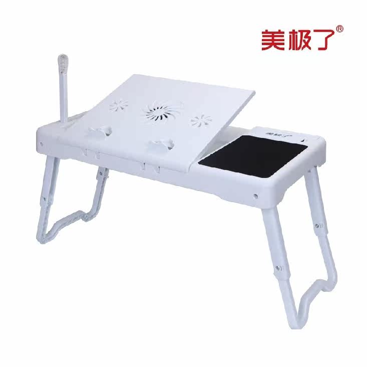 白色笔记本电脑桌子躺床上大号散热带风扇折叠懒人多功能游戏17寸