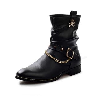 2013冬季棉靴 高帮皮鞋男士棉鞋高筒靴子 潮男