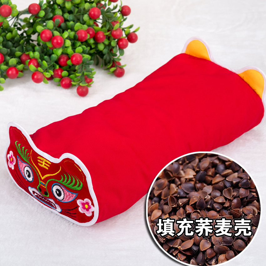 刺绣老虎枕宝宝虎头枕婴童枕头新生儿枕儿童布老虎纯棉荞麦壳在类目 床上用品, 儿童床品, 婴童枕头/枕芯中 - 来自Buy2taobao.com提供专业的淘宝代购服务