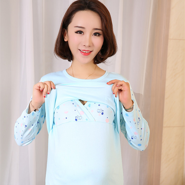 pregnant woman Autumn coat pure cotton lactation Nursing clothes Month of service jacket Nursing clothes pure cotton singleton shirt pajamasin the Maternity/Maternal supplies/Nutrition , Tracksuit/Nursing equipment/Autumn clothes , Qiuyi category - from Buy2taobao.com to provide professional Taobao agent buy service